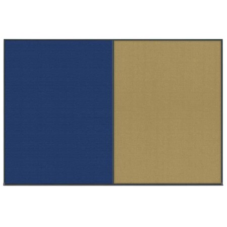 United Visual Products Enclosed Corkboard, 1 Door, 60"x36", 4" Fra UV3403-GOLD-RUBBER